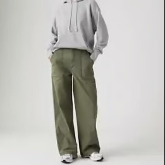 LEVI'S LEVIS SURPLUS STRAIGHT OLIVE MILITARY GREEN UTILITY PANT NWT $98 26 w - Picture 3 of 10